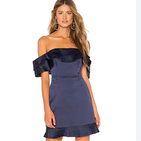NWT Bardot Athena Frill Off the Shoulder Dress - Picture 1 of 7
